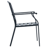 Stackable Garden Chair Set 7 pcs Anthracite Powder-coated Steel 3283771