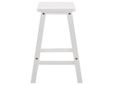 2pcs Pine Wood Saddle Seat Bar Stool White 53405809