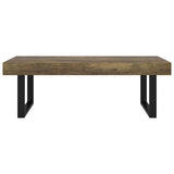 Coffee Table Dark Brown and Black 120x60x40 cm MDF and Iron 286103