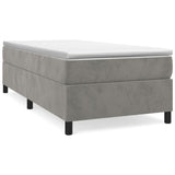 ZNTS Bed Frame without Mattress Light Grey Single Velvet 3121220