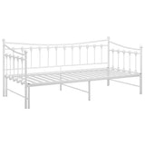 Pull-out Sofa Bed Frame without Mattress White Metal 90x200 cm 324759