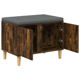 Hall Bench with Cushion with Storage Smoked Oak 60 x 38 x 46 cm 891524
