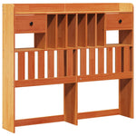 ZNTS Bookcase Bed without Mattress Wax Brown 135x190 cm Double Solid Wood Pine 3309988