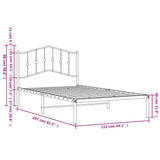 Metal Bed Frame without Mattress with Headboard Black 107x203cm 373785