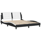 Bed Frame with LED without Mattress "Zadar" Black and White 160x200 cm 3214122