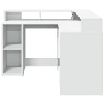 ZNTS Desk with LED Lights White 130x130x91 cm Engineered Wood 3309447