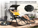 Zero Gravity Lounger Chair, Folding Reclining Patio Chair with Shade Cover, Padded Seat, Cup Holder, T3398P327987