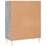 Bookcase Concrete Grey 69.5x32.5x90 cm Engineered Wood 828352