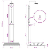 Outdoor Shower 206 cm Solid Pine Wood and Stainless Steel White 886333