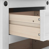 Bedside Table Corona White 45 x 35 x 64 cm Solid Pine Wood 42021187