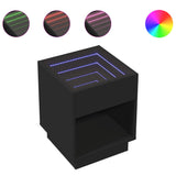 ZNTS Coffee Table with Infinity LED Black 40x40x50 cm 847645