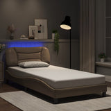Bed Frame with LED without Mattress "Hvar" Cappuccino 100x200 cm 3213917