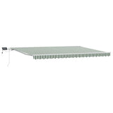 Retractable Awning Green and White 500 x 300 cm 3331460