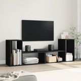 TV Cabinets 2 pcs Black 75x30x50 cm Engineered Wood 840787