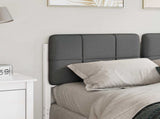 Upholstered Headboard White and Light Grey 120 cm 880137