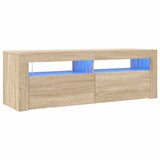 TV Cabinet with LED Lights Sonoma Oak 120x35x40 cm 804313
