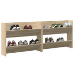 Wall Shoe Cabinets 2 pcs Sonoma Oak 80x18x60cm Engineered Wood 806748