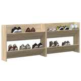 Wall Shoe Cabinets 2 pcs Sonoma Oak 80x18x60cm Engineered Wood 806748