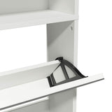 Shoe Cabinet 4-Layer Mirror White 63x17x134 cm 273936