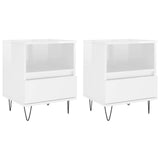 Bedside Cabinets 2 pcs High Gloss White 40x35x50 cm Engineered Wood 830625