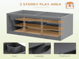 Wooden Hamster Cage, Small Animals Hutch with Tray, Openable Top, Exercise Play House Pen, 115L x T3398P425406