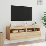 TV Wall Cabinets with LED Lights 2 pcs Sonoma Oak 60x30x40 cm 837188