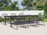 7 Piece Garden Dining Set Black PVC Rattan 3099213