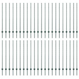 Embedded Fence Post 44 pcs Green 180 cm Powder-Coated Steel 3335923