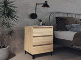 Bed Cabinet with Metal Legs Sonoma Oak 40x35x69 cm 805911