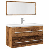 2 Piece Bathroom Furniture Set Old Wood Engineered Wood 856388
