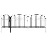 Garden Fence Gate with Arched Top Steel 2x5 m Black 144372