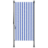Outdoor Roller Blind Blue and White 120x270 cm Fabric&Steel 368765