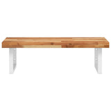 Basin Shelf Wall Mounted Steel and Solid Wood Acacia 3302852