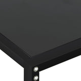 Console Table Black Tempered glass 160x35x75.5cm Simple 331679