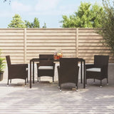 Garden Chairs with Cushions 4 pcs Brown Poly Rattan 362526