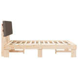 Bed Frame with Upholstered Headboard Taupe 150 x 200 cm 877342