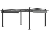 3 x 4m Retractable Pergola, Garden Gazebo Shelter with Aluminium Frame, for Grill, Patio, Deck, Dark T3398P322092