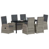 Garden Dining Set with Cushion 7 pcs Grey Poly Rattan 3379497