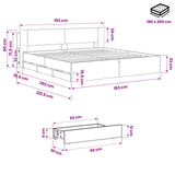 Bed Frame with Storage and Headboard Artisan Oak 180 x 200 cm 3445831