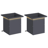 Garden Planter with LED 2 pcs Antracite 30 x 30 x 30 cm Steel 8008061