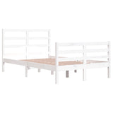 Bed Frame without Mattress White Solid Wood Pine 120x200 cm 3105002