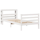 Bed Frame without Mattress White 90x190 cm Single Solid Wood Pine 3305813