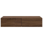 ZNTS Wall Shelf with Drawers Brown Oak 80x33x17 cm Engineered Wood 859983