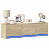 TV Cabinet with LED Sonoma 140 x 34 x 40 cm Engineered Wood 8006554