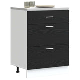 Kitchen Base Cabinet with Drawer Black Oak 60 x 46 x 81.5 cm 876694