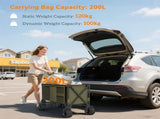 Folding Garden Trolley, Cargo Traile on Wheels, Collapsible Camping Trolley, Outdoor Utility Wagon T3398P377622