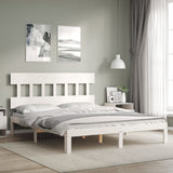 Bed Frame without Mattress White 160x200 cm Solid Wood Pine 3193607