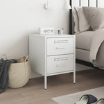 ZNTS Bedside Cabinet White 36x39x50.5 cm Steel 842932