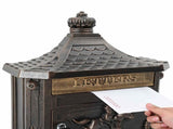 Wall Mounted Mailbox Bronze 40.5 x 16 x 45 cm Cast Aluminum 42023503