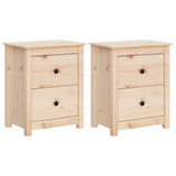 ZNTS Bedside Cabinets 2 pcs 50x35x61.5 cm Solid Wood Pine 813680